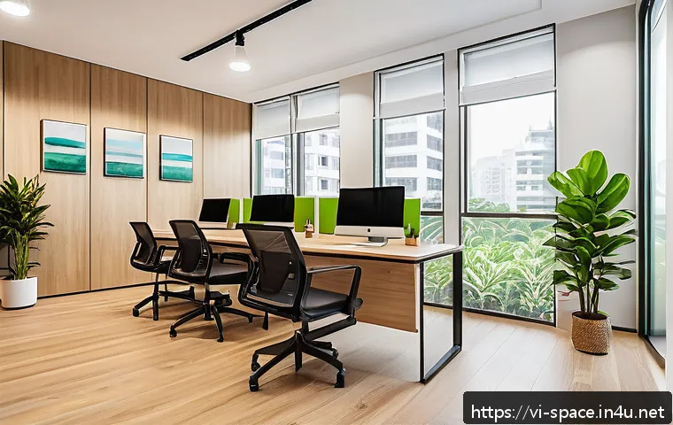 공간디자인의 예산 책정 기법 - A modern small office interior designed for a Vietnamese startup, featuring minimalist style with na...